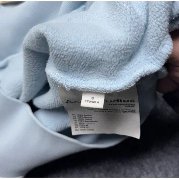 Acne Studios Fiah Fade Face Crew Neck Sweatshirt Men's S Powdered Blue - Picture 9 of 12